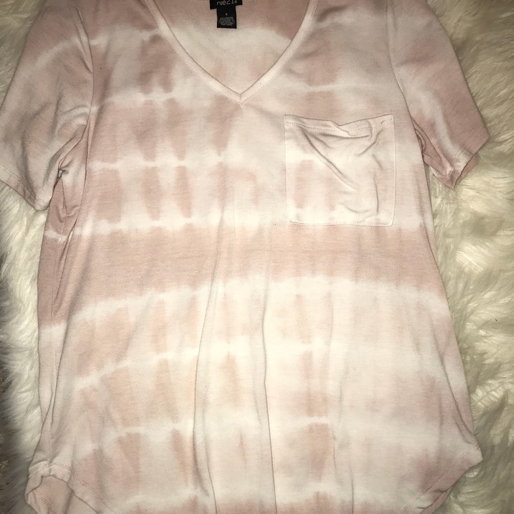 Tie Dye V-Neck Tee w/ Front Pocket